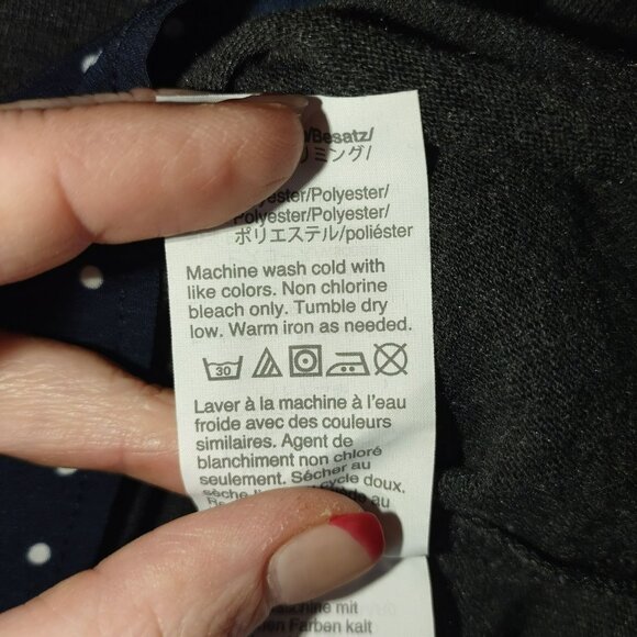 J‎ Crew Mercantile Womens Top XXS Gray Polka Dot Layered Look Long Sleeve Casual - Picture 4 of 10